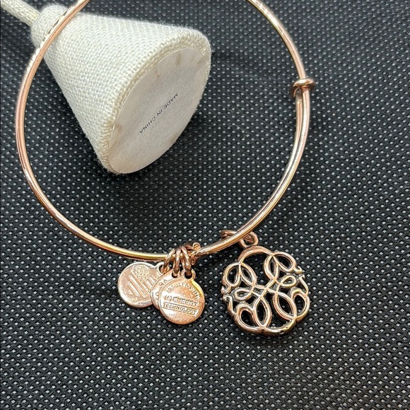 Alex and Ani “rose gold” Bangle Bracelet with Charms - Picture 3 of 3